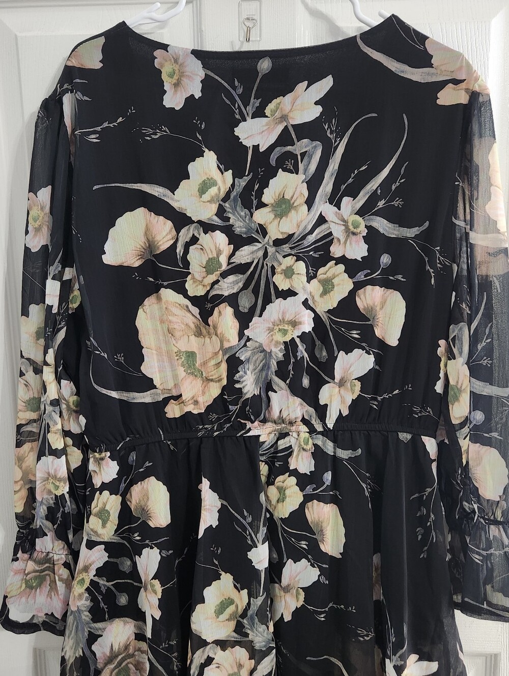 Toleen babydoll floral soft romantic maxi dress tiered sheer sleeves 2XL - Picture 9 of 13